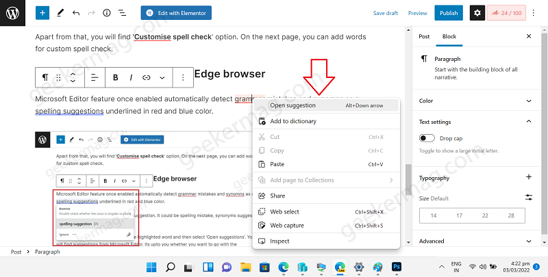 How to Access   Use Integrated Microsoft Editor in Edge Browser - 23