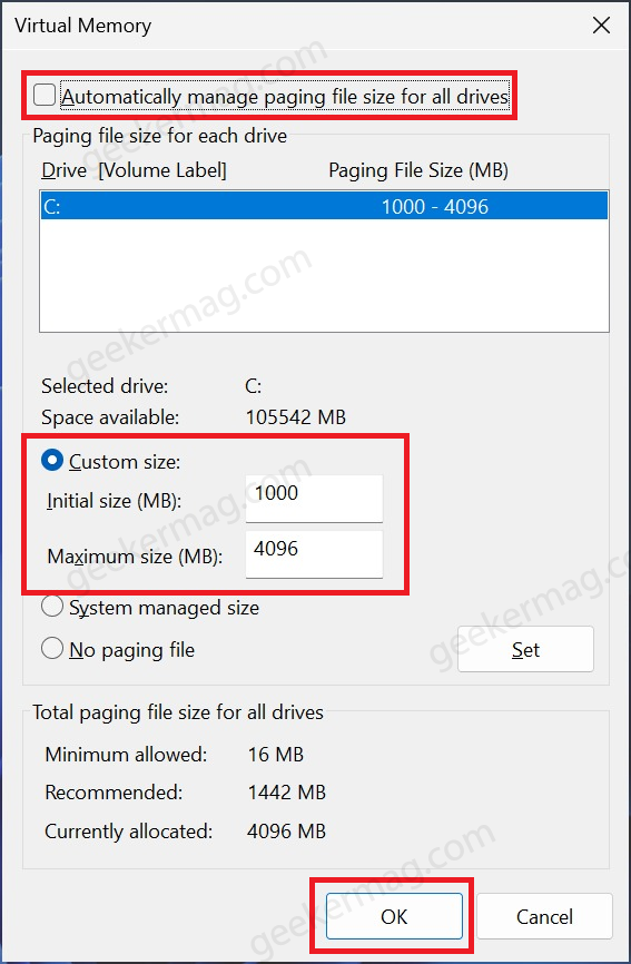 How to Increase Virtual Memory Size in Windows 11   10 - 87