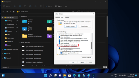 How to Enable or Disable Sync Provider Notifications in Windows 11 File Explorer