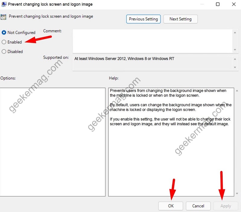 How to Disable Option  Change Lock Screen Background  in Windows 11 - 32