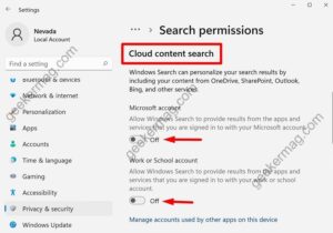 How to Enable or Disable Cloud Content Search in Windows 11