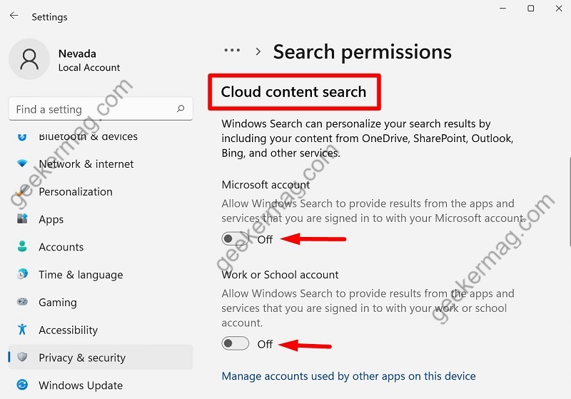 How to Enable or Disable Cloud Content Search in Windows 11 - 43