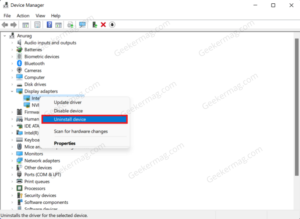 Fix – Display Driver issues on Windows 11 | 10 Uninstall Device