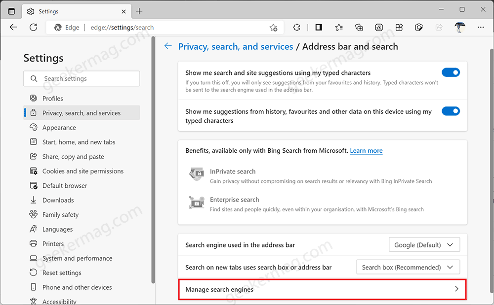 How to Remove Default Search Engine in Microsoft Edge  Restored  - 13