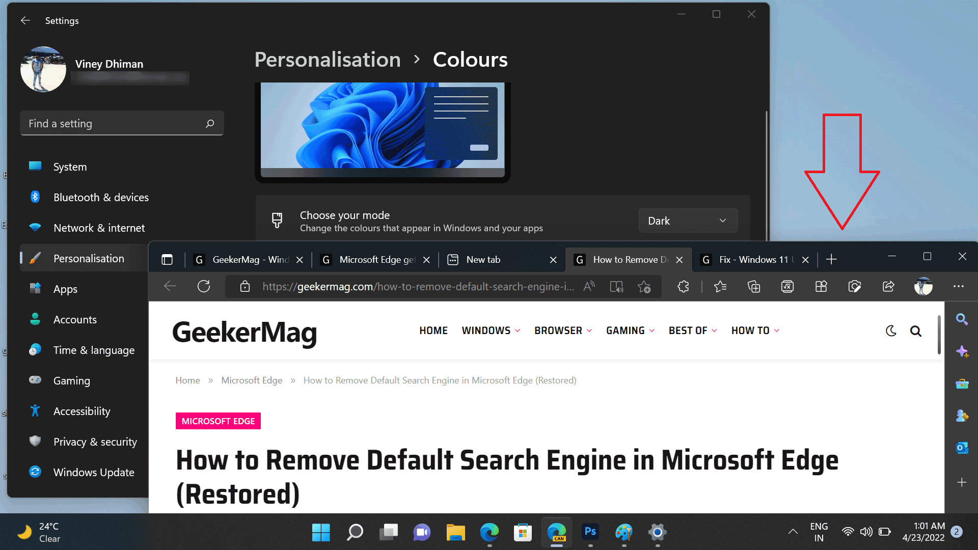 Show Windows 11 Visual (Mica) Effects in Edge Title bar & Toolbar