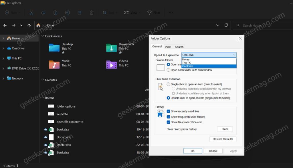 How to Open File Explorer to This PC  OneDrive  or Downloads in Windows 11 - 99