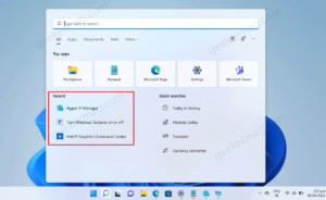 Enable or Disable Recent Search History in Windows 11