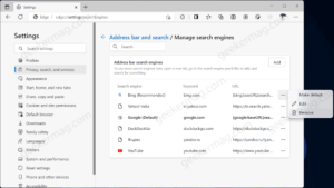 How to Remove Default Search Engine in Microsoft Edge (Restored)
