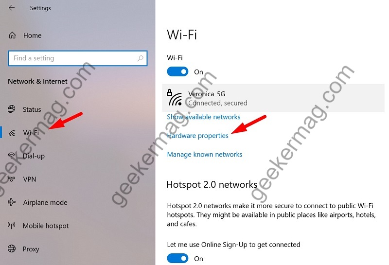 Click on Hardware Properties