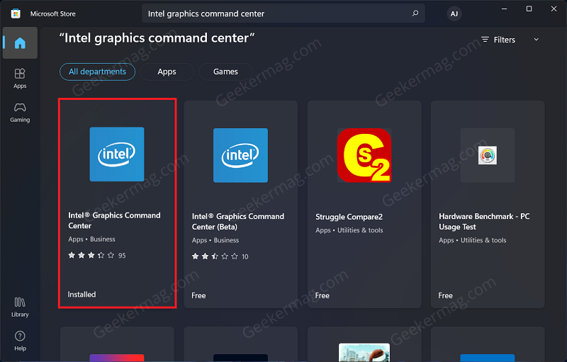 Intel Graphics Command Center