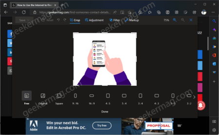 How to Edit Image before downloading in Microsoft Edge