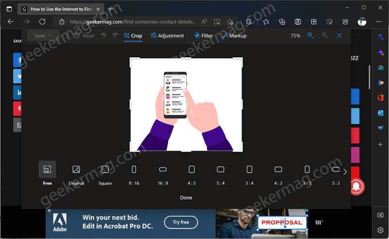 How to Edit Image before downloading in Microsoft Edge - 43