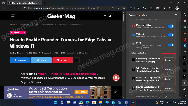 How to Add Favorite Website to Microsoft Edge Sidebar - 33