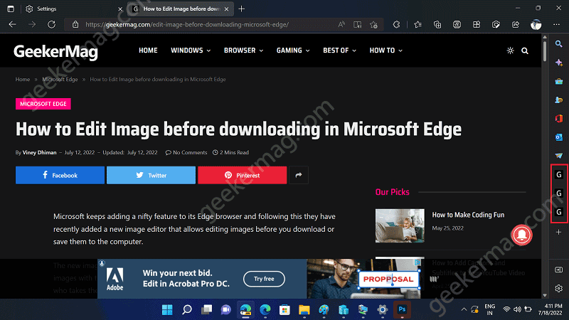 How to Add Favorite Website to Microsoft Edge Sidebar