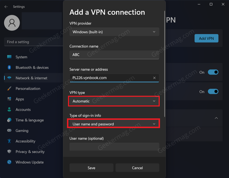 VPN Type