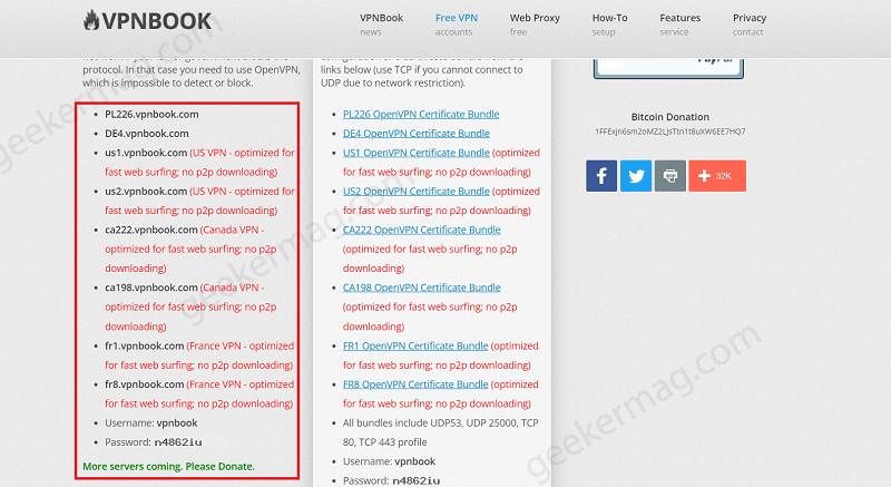 VPN Book free servers