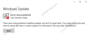 Fix - Windows 11 KB5012170 Update fails to install, Gives 0x800f0922