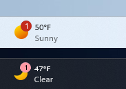 Badge notification for taskbar Widgets