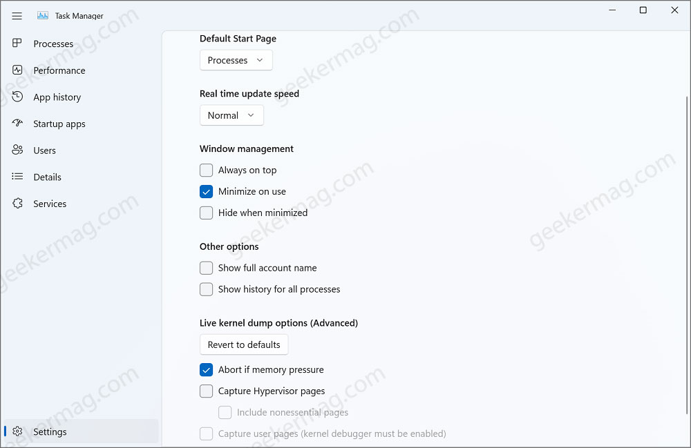 Create Live Kernel Dumps via Task Manager in Windows 11 - 74