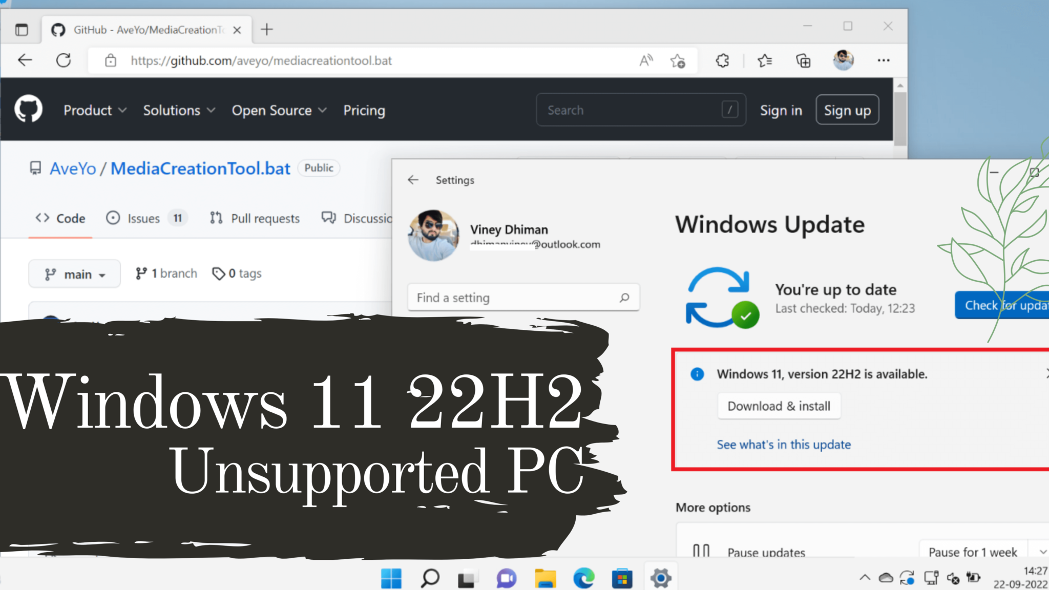 install windows 11 on unsupported pc