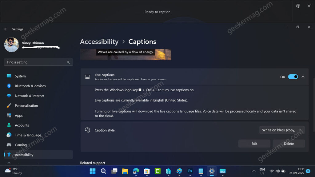 How to Enable and Use Live Captions on Windows 11