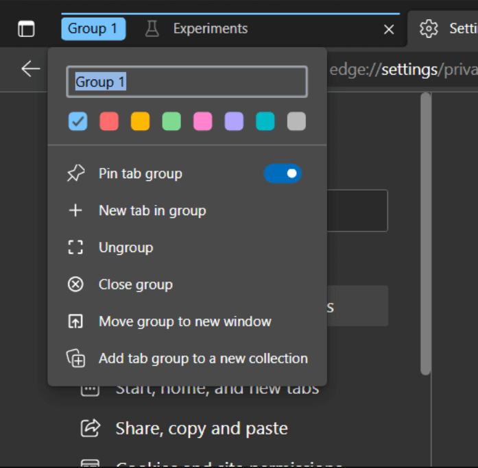 tab group name suggest