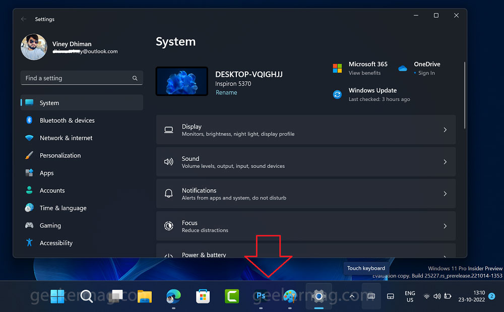 expanded taskbar ui in windows 11 