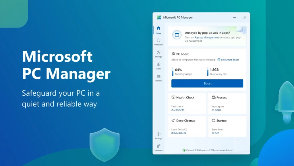 Download CCleaner like PC Manager app for Windows 11/10