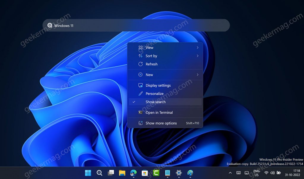 How to Enable New Desktop Search Box Widget in Windows 11