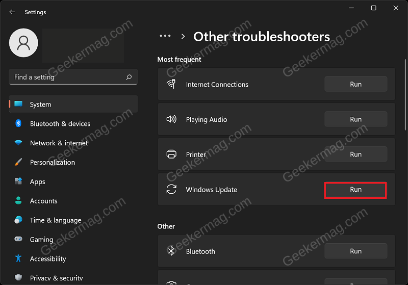 Windows Update Troubleshooter