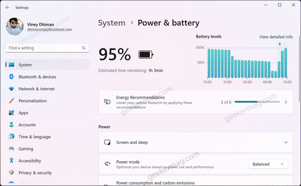 How to Enable Energy Recommendations Settings page in Windows 11 - 25231
