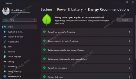 How to Enable Energy Recommendations Settings page in Windows 11 - 25231