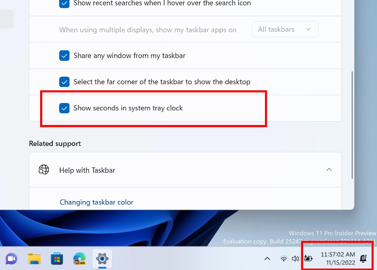 How to Show Seconds in Windows 11 Taskbar Clock - 44