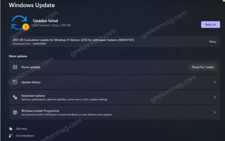 Fix Windows 11 V22H2 Update Stuck On Installing (0X800f0806)