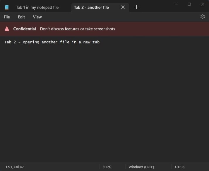  Leaked  Notepad app with Tabs for Windows 11 - 86