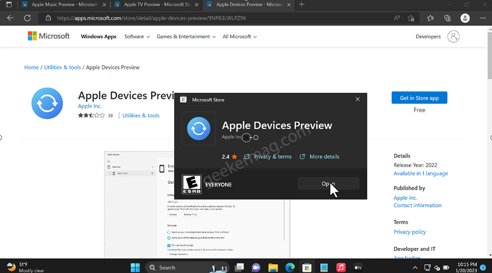 Install Apple Music, Apple TV, Apple Devices on Windows 11 (Any Region)