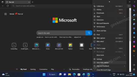 How to Automatically Hide Sidebar for Apps in Microsoft Edge