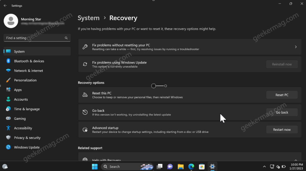 How to Enable "Fix problems using Windows Update" option in Windows 11 Settings