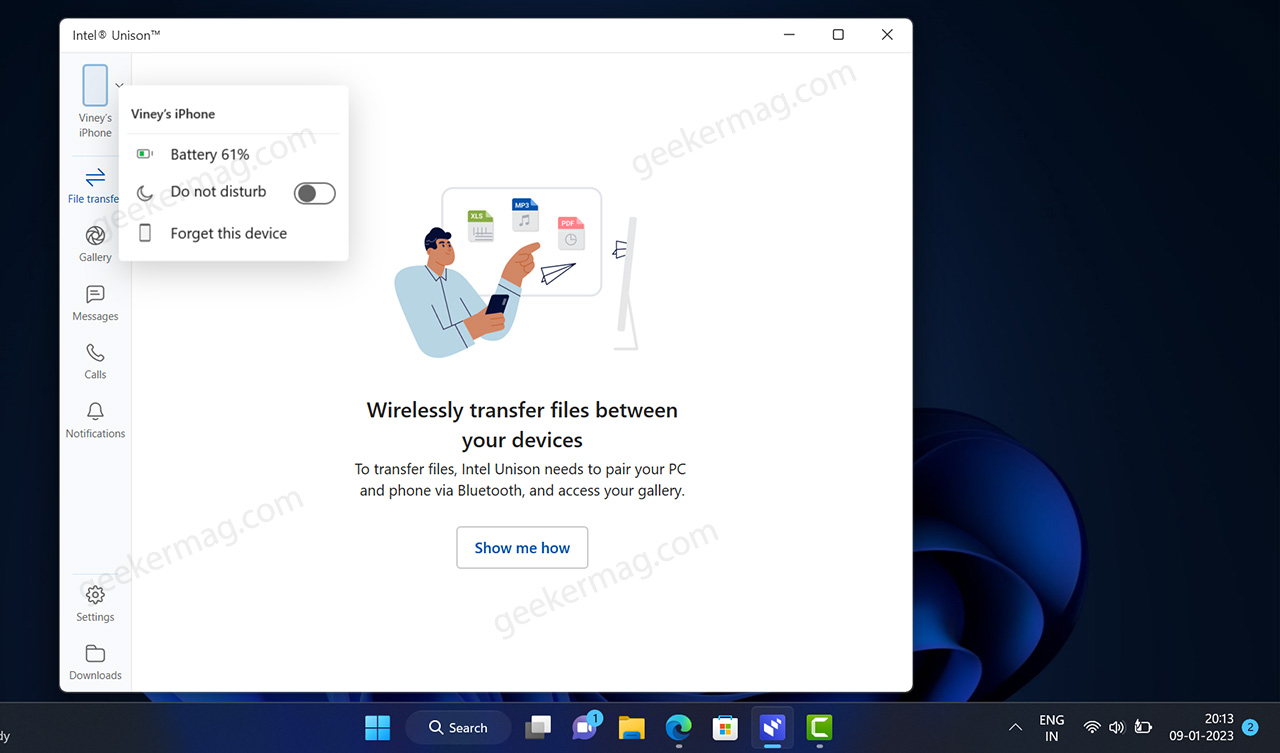 Use Intel Unison To Connect Android & IPhone To Windows 11 PC
