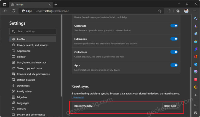 How to Reset Sync in Microsoft Edge and Delete Sync Data