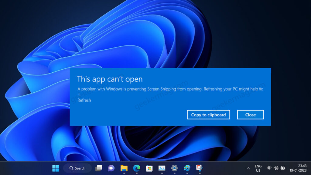 Fix - "This app can't open" error when opening Apps in Windows 11 22H2