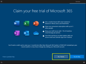 Fix - Unable to Skip Microsoft 365 Trial in Windows 11/10 OOBE