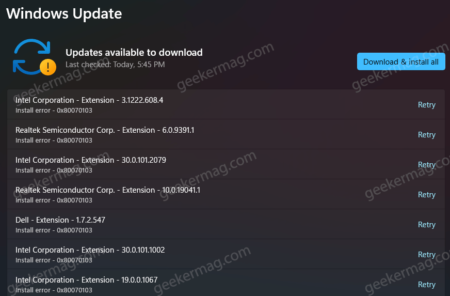 Fix - Windows 11 driver updates are failing with 0x80070103