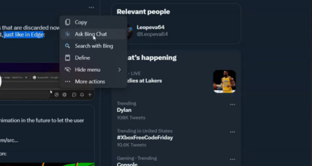 How to Use Bing Chat Integration in Edge (Right-click) Mini Menu