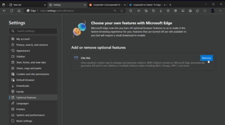 How to Add or Remove Optional Features in Microsoft Edge