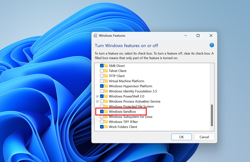 Remove Windows Sandbox from Windows 11/10
