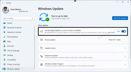 Get the latest update as soon as they're ready for your PC on Windows 11