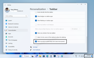 How to Show Seconds in Windows 11 Taskbar Clock