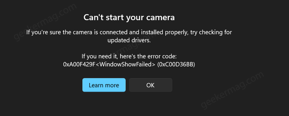 How to Fix the Camera App's 0xA00F429F Error in Windows 11