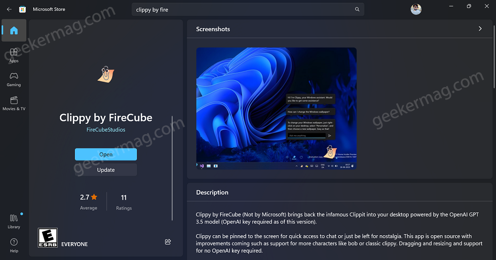 download and install Clippy by firecube